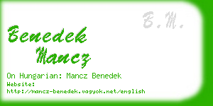 benedek mancz business card